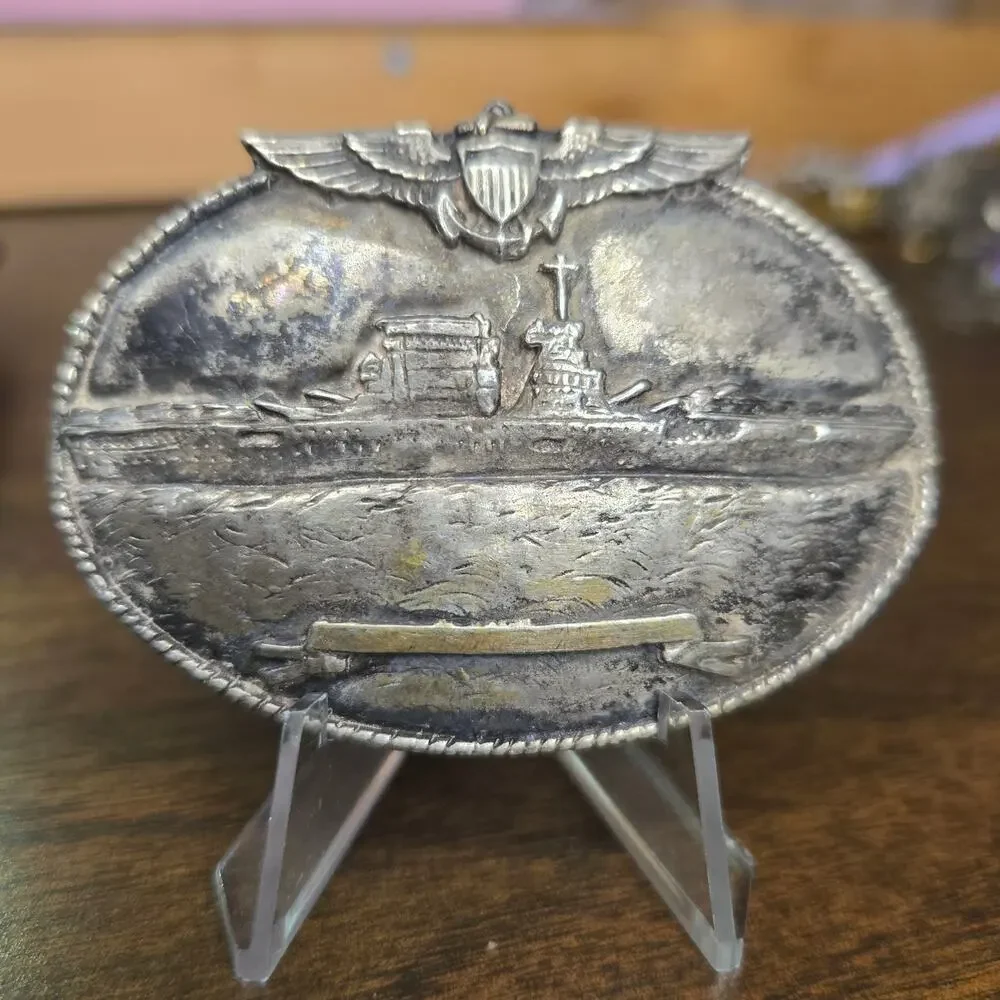 Vintage Sterling Silver USS Lexington CV2 Brooch US Navy Sweetheart Pin